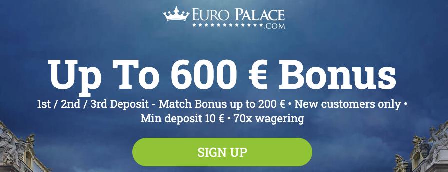 Uvítací bonus Euro Palace Casino